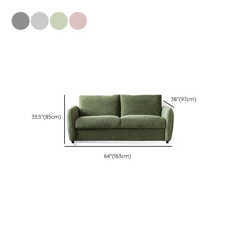 38" Wide Scandinavian Sofa Futon Corduroy Upholstered Sleeper Sofa
