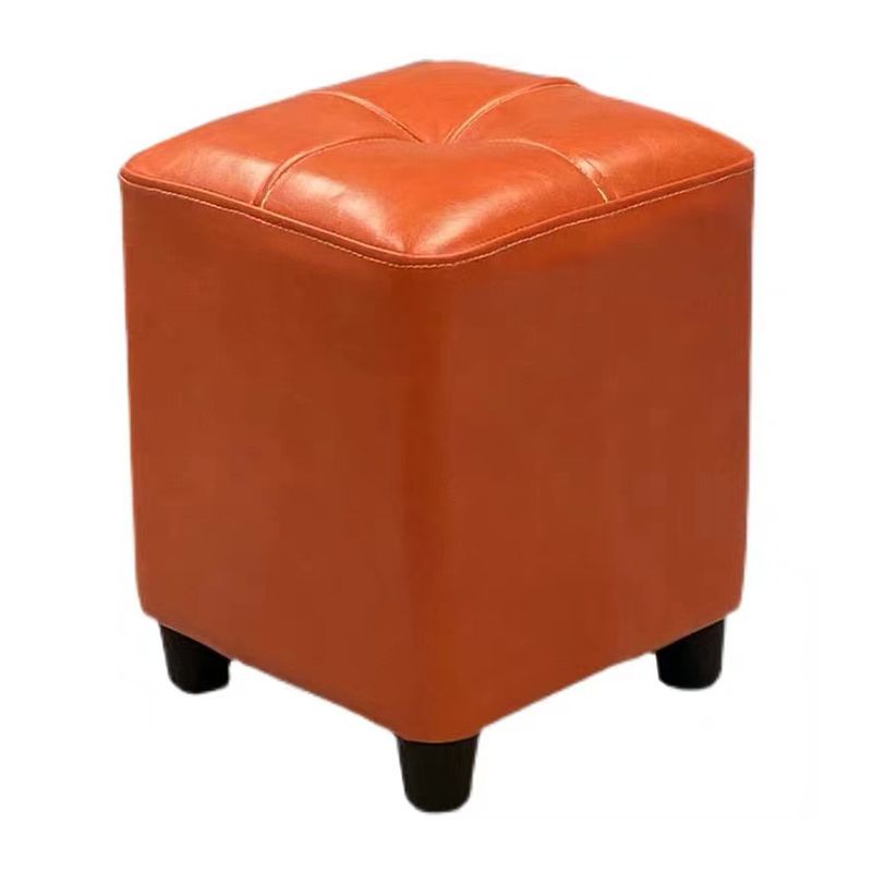 Contemporary PU Leather Pouf Chair Plain Square Tufted Water Resistant Target Pouf Clearhalo 'furn' 'furn_ottomans_poufs' 'Furniture' 'Living Room Furniture' 'Ottomans & Poufs' 'ottomans_poufs' 1200x1200_a7390b0a-79c7-4633-b7ce-4bbd28ff7fda