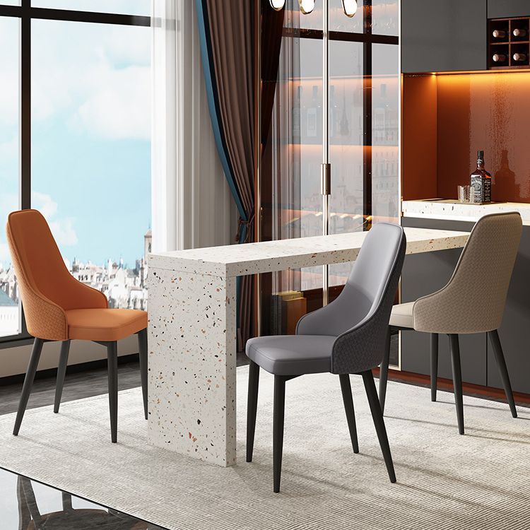 Faux Leather Dining Chair Industrial Style Parsons Side Chair