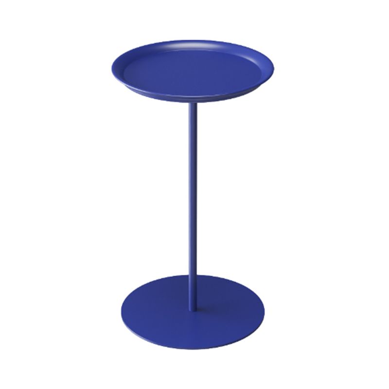 Tavolino in metallo rotondo con base laterale moderna di base di base di piedistallo