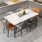 Rectangle Fixed Dining Table Industrial Sintered Stone White Home Table