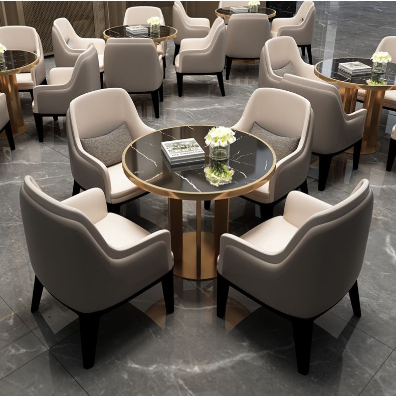Modern Sintered Stone Dining RoomSet with Round Table and Metal Base Dining Table Furniture Clearhalo 'Dining Room Sets' 'Dining Tables & Seating' 'dining_room_set' 'furn' 'furn_dining_room_set' 'Furniture' 'furniture_dining_room_set' 'Kitchen & Dining Furniture' 'kitchen&dining_furn' 'kitchen' 1200x1200_a73dde0d-c61b-4985-af1b-68fe0362e926