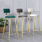 Glam Backrest Armless Counter Stool Iron Beauty Shop Bar Stool with Suede Cushion Clearhalo 'Bar Furniture' 'Bar Stools' 'bar_stools' 'furn' 'furn_bar_stools' 'furniture_bar_stools' 'Kitchen & Dining Furniture' 'kitchen&dining_furn' 'kitchen' 'kitchen_furn' Furniture' 1200x1200_a73ef222-a067-44ec-88b2-405e2a92637b