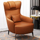 Fauteuil accent orange contemporain avec cadre en bois massif et pattes en métal