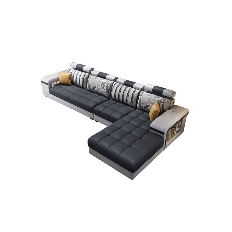 Divano contemporaneo di stoccaggio a slittamento del braccio quadrato.