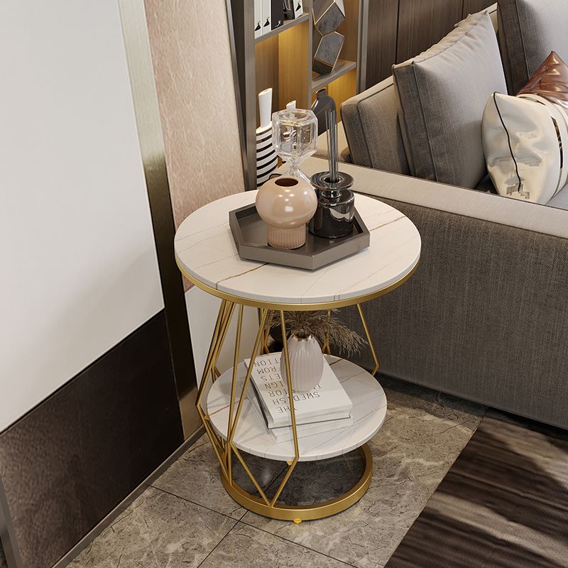 Luxurious Metal Side Table Round Frame Sofa Side Accent Table