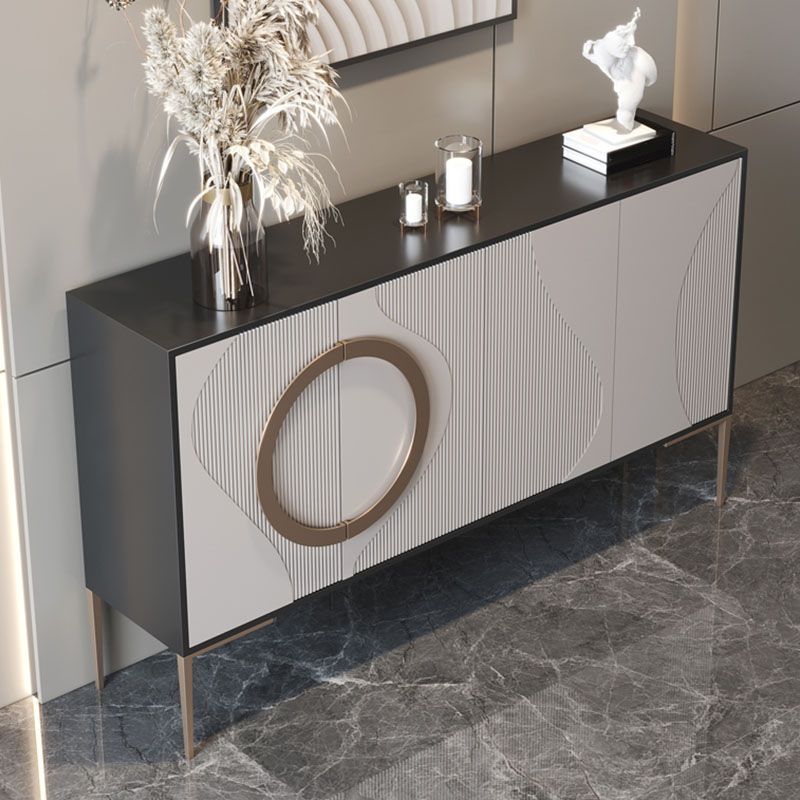 Glam Style Buffet Stand Engineered Wood Sideboard Buffet , 13.8" X 35.4" H Clearhalo 'buffet_sideboard' 'Buffets & Sideboards' 'furn' 'furn_buffet_sideboard' 'Furniture' 'Kitchen & Dining Furniture' 1200x1200_a742debc-28f3-4804-a1e3-8eca00e0c85e