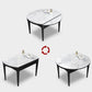 Contemporary Style 53'' Dining Table 4 Legs Dining Site Table with Drop-Leaf Clearhalo ' dining_table' 'Dining Tables & Seating' 'Dining Tables' 'furn' 'furn_dining_table' 'Furniture' 'furniture_dining_table' 'Kitchen & Dining Furniture' 'kitchen&dining_furn' 'kitchen' 'kitchen_dining_table' 1200x1200_a7432160-2c89-4b27-961b-900f231478b5