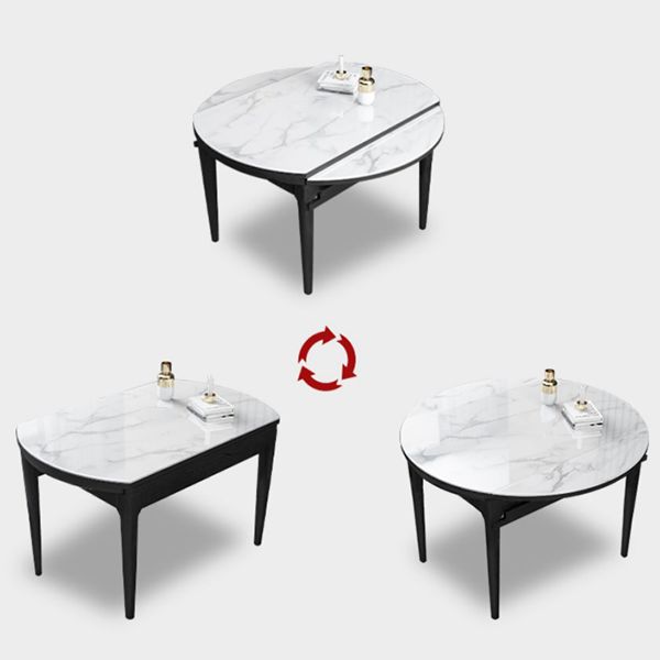 Contemporary Style 53'' Dining Table 4 Legs Dining Site Table with Drop-Leaf Clearhalo ' dining_table' 'Dining Tables & Seating' 'Dining Tables' 'furn' 'furn_dining_table' 'Furniture' 'furniture_dining_table' 'Kitchen & Dining Furniture' 'kitchen&dining_furn' 'kitchen' 'kitchen_dining_table' 1200x1200_a7432160-2c89-4b27-961b-900f231478b5