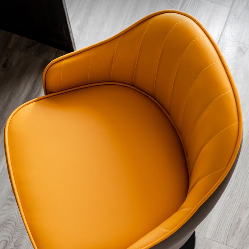 Modern Rotatable Armless Counter Stool Iron Household Bar Stool with Leather Cushion Clearhalo 'Bar Furniture' 'Bar Stools' 'bar_stools' 'furn' 'furn_bar_stools' 'furniture_bar_stools' 'Kitchen & Dining Furniture' 'kitchen&dining_furn' 'kitchen' 'kitchen_furn' Furniture' 1200x1200_a743236b-84ac-4864-972e-ef40c3fef68a