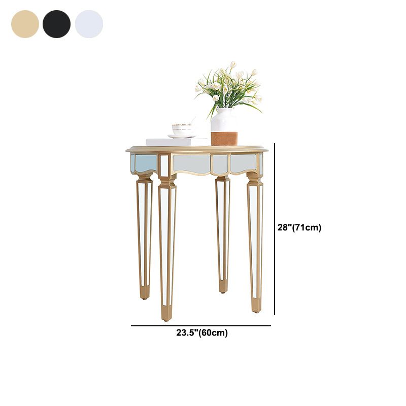 Round Glass Top Side End Table Modernistic Solid Wood 4 Legs End Table Clearhalo 'Coffee & Accent Tables' 'End & Side Tables' 'end_side_tables' 'furn' 'furn_end_side_tables' 'Furniture' 'Living Room Furniture' 1200x1200_a743c20b-46fd-4e37-b0c5-0ae0f9e55f81