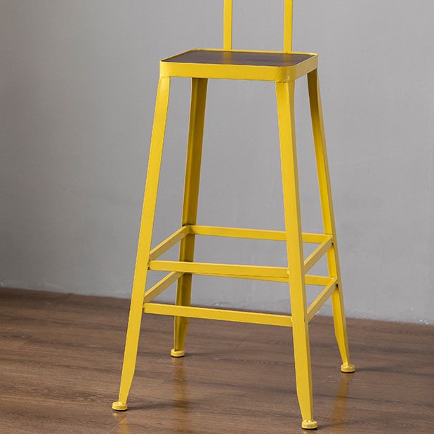 Modern Style Counter Stool Square Low Back Bar Stool for Indoor