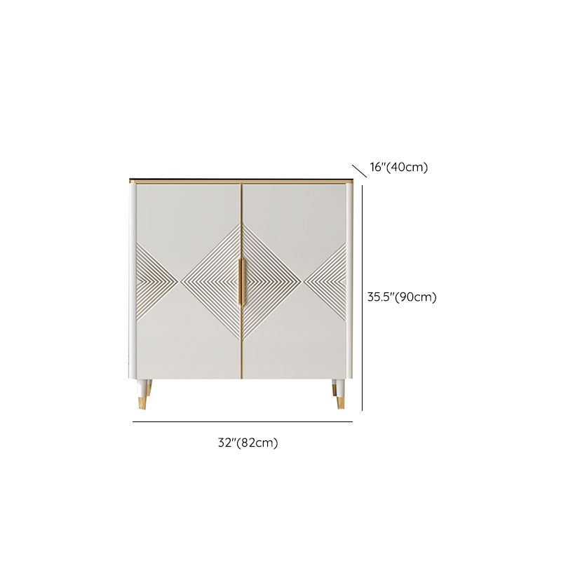 Scheda laterale per scaffalature regolabili in legno in stile glam con armadi e cassetti