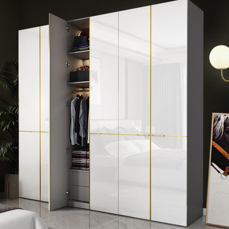Armoire armoire de garde-robe moderne avec rail de vêtements