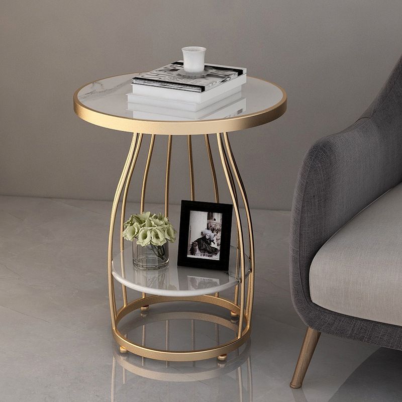 Faux Marble Accent Table Nightstand 24.8" Tall Bedside Cabinet Clearhalo 'Bedroom Furniture' 'furn' 'furn_night_stand' 'Furniture' 'night_stand' 'Nightstands' 1200x1200_a74639dd-6618-492f-8e71-e64048c3bff8