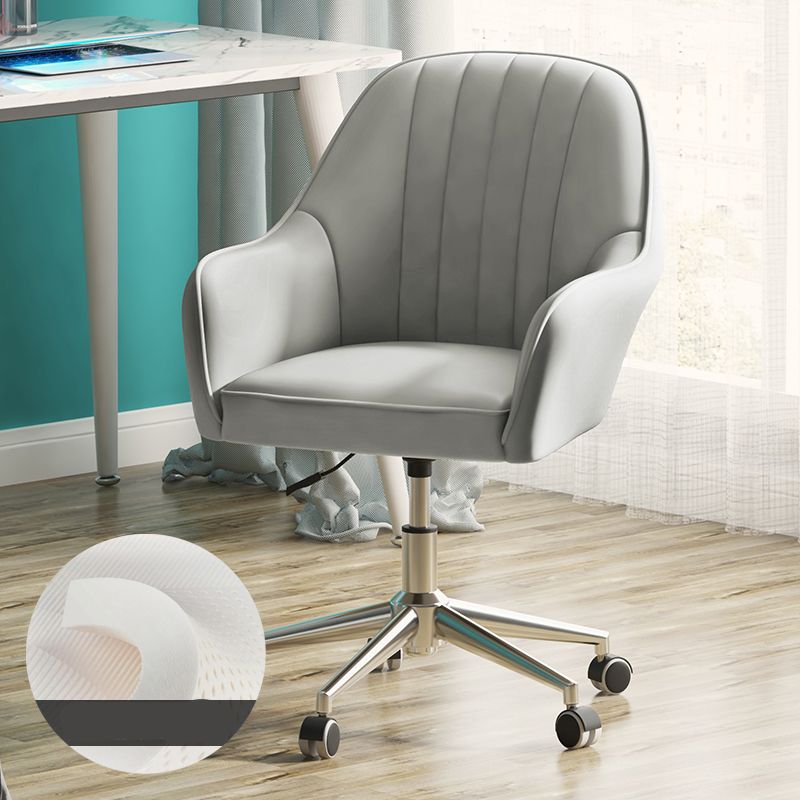 Contemporary Upholstered Arms Desk Chair Height-adjustable Office Chair Clearhalo 'furn' 'furn_office_chair' 'Furniture' 'Office Chairs' 'Office Furniture' 'office_chair' 1200x1200_a746e354-0359-4a43-a812-95bc29fa038f