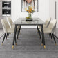Glam Rectangle Dinette Set 1/4/5/7 Pieces Dining Table Set with Grey Sintered Stone Top Clearhalo 'Dining Room Sets' 'Dining Tables & Seating' 'dining_room_set' 'furn' 'furn_dining_room_set' 'Furniture' 'furniture_dining_room_set' 'Kitchen & Dining Furniture' 1200x1200_a7476367-54b5-4dc9-95c8-0ad1252c6c15
