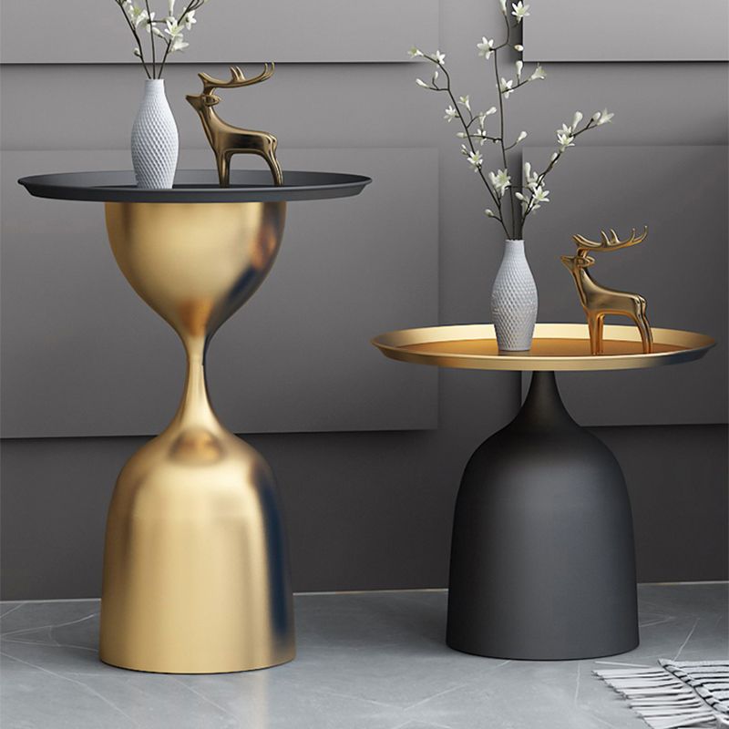 Tavolo di accento del divano di divano di metà secolo largo 11,8 "tavolo da piedistallo in metallo tavolino