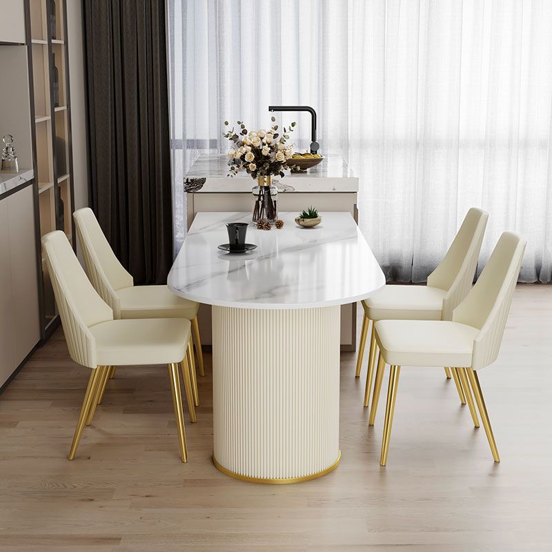 Metal Traditional Luxury Free Form Indoor Table Sintered Stone Table for Kitchen Clearhalo ' dining_table' 'Dining Tables & Seating' 'Dining Tables' 'furn' 'furn_dining_table' 'Furniture' 'furniture_dining_table' 'Kitchen & Dining Furniture' 'kitchen&dining_furn' 'kitchen' 'kitchen_dining_table' 1200x1200_a74c3f52-954a-4497-af84-49370c12b19f