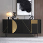 Tavolo a buffet in stile glam credenza a buffet in legno con armadi e cassetti