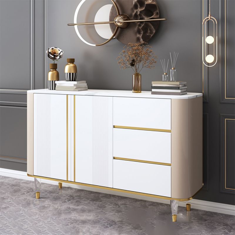 Tavolo da buffet in pietra sinterizzato glam 3 cassetti server da pranzo con 2 porte per soggiorno