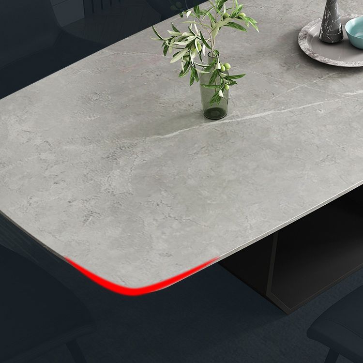 Minimalist Sintered Stone Dining Room Set with Rectangle Top and Pedestal Base Dining Furniture Clearhalo 'Dining Room Sets' 'Dining Tables & Seating' 'dining_room_set' 'furn' 'furn_dining_room_set' 'Furniture' 'furniture_dining_room_set' 'Kitchen & Dining Furniture' 'kitchen&dining_furn' 'kitchen' 1200x1200_a75211dc-59f5-4415-ba84-c0fee5bc835e