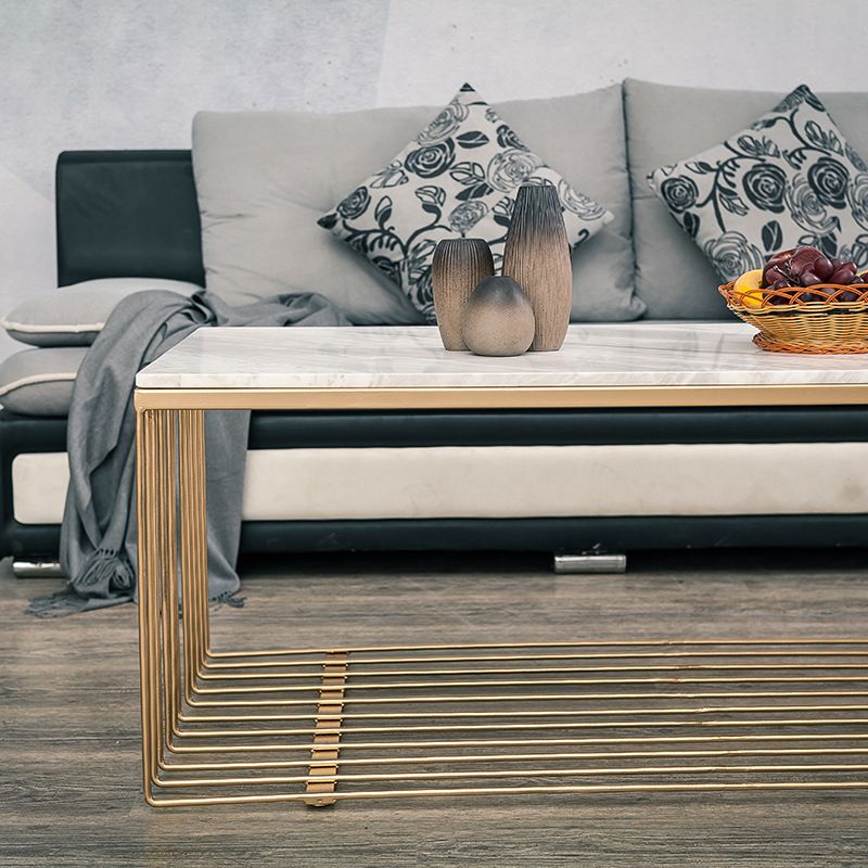 Frame Base Coffee Table Rectangular Gold Metal Cocktail Table Clearhalo 'Coffee & Accent Tables' 'Coffee Tables' 'coffee_tables' 'furn' 'furn_coffee_tables' 'Furniture' 'Living Room Furniture' 1200x1200_a752b00b-bde2-4ecb-9ef1-8dcfa24c4441