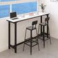 Modern White and Black Bistro Table Rectangle Footrest Cocktail Bar Table Clearhalo 'Bar Furniture' 'Bar Tables' 'bar_tables' 'furn' 'furn_bar_tables' 'Furniture' 'furniture_bar_tables' 'Kitchen & Dining Furniture' 1200x1200_a752de9c-1f03-4e4b-953f-0c026f7fc1e6