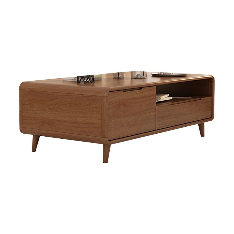 4 Legs Contemporary No Distressing Coffee Table with Storage Shelf Clearhalo 'Coffee & Accent Tables' 'Coffee Tables' 'coffee_tables' 'furn' 'furn_coffee_tables' 'Furniture' 'Living Room Furniture' 1200x1200_a752e29a-1aec-4a10-8331-e43398961737