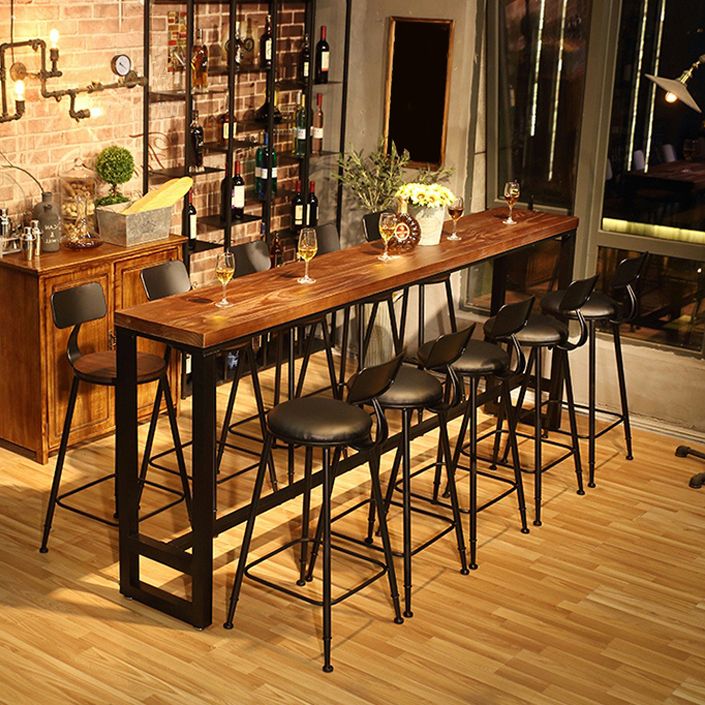 Industrial Style Wood Top Counter Table 42-inch Height Table for Restaurant Clearhalo 'Bar Furniture' 'Bar Tables' 'bar_tables' 'furn' 'furn_bar_tables' 'Furniture' 'furniture_bar_tables' 'Kitchen & Dining Furniture' 1200x1200_a755037e-fd3c-4c0f-aad4-c253719ae52f