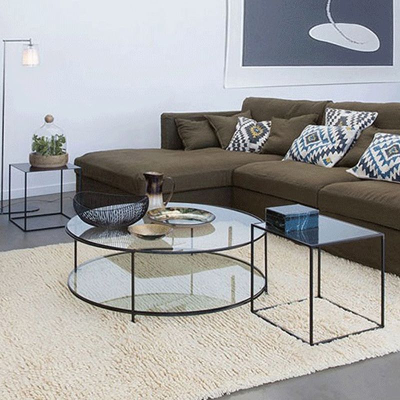 Mesa de mesa de hierro de 15.7 pulgadas de ancho marco cuadrado cuadrado de mesa lateral simple