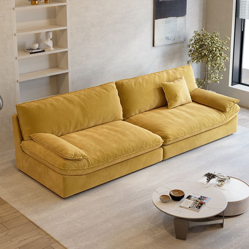 Divano a braccio top cuscino contemporaneo di divano colpido cucito in giallo