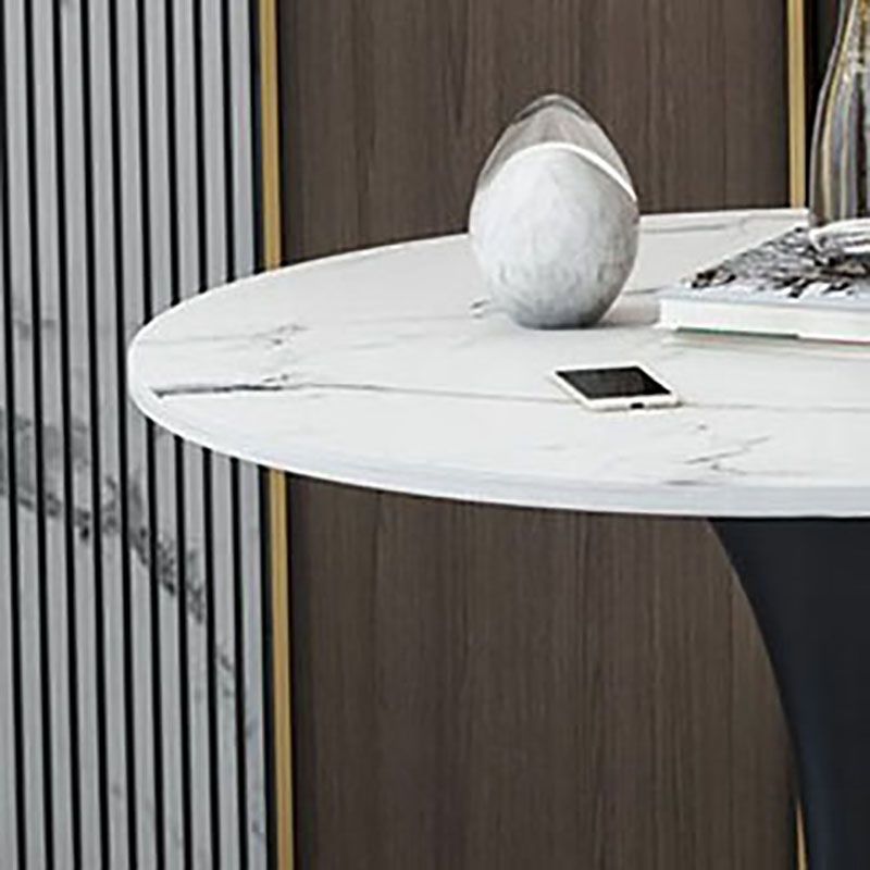 Tavolo da pranzo rotondo in stile moderno tavolo di tulipano in pietra sinterizzato per sala da pranzo