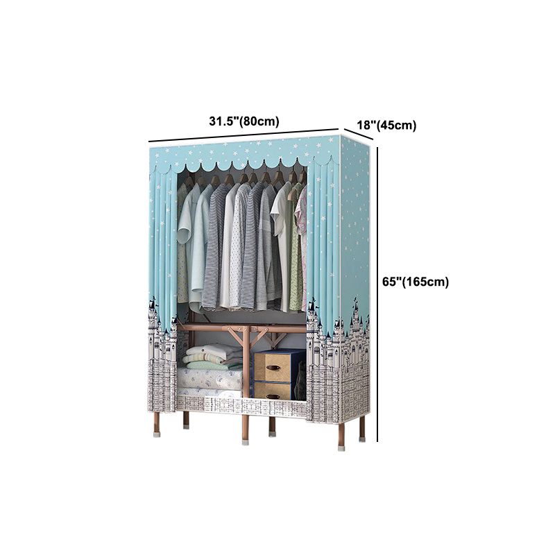 Bruin metalen frame garderobe armoire moderne vouwgarderobe kast