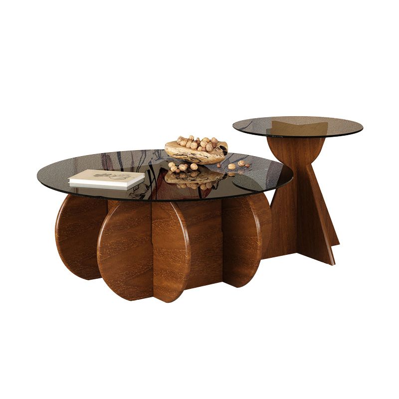 Contemporary Style Side End Table Solid Wood Sofa Side Accent Table Round Side End Table