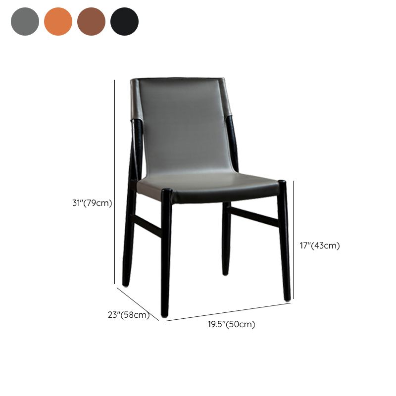 Modern Indoor-Outdoor Dining Chair Solid Wood Faux Leather Side Chair Clearhalo 'Dining Chairs' 'Dining Tables & Seating' 'dining_chair' 'furn' 'furn_dining_chair' 'Furniture' 'Kitchen & Dining Furniture' 1200x1200_a759e226-963a-47cb-b71a-edadf3295416