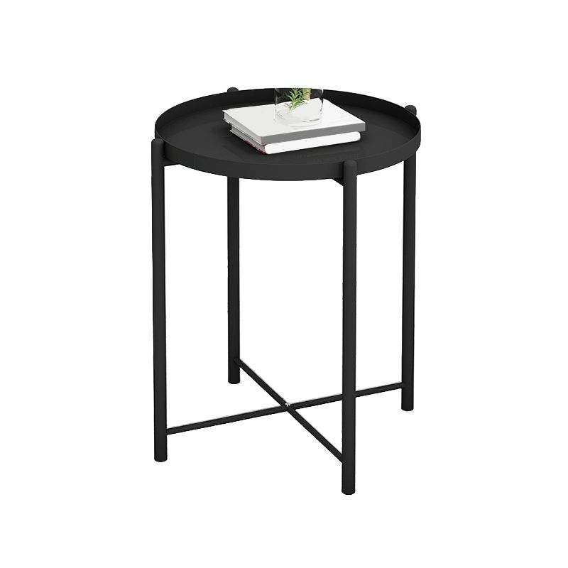 Round Metal Table Plate 4 Legs Base Tray Table Top Side Table