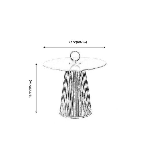 Tavolino moderno di cocktail in metallo rotondo tavolino - bianco
