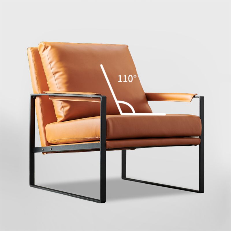 Braccia in pelle di ufficio a colori solidi inclusi con cuscino con gambe nere poltrona