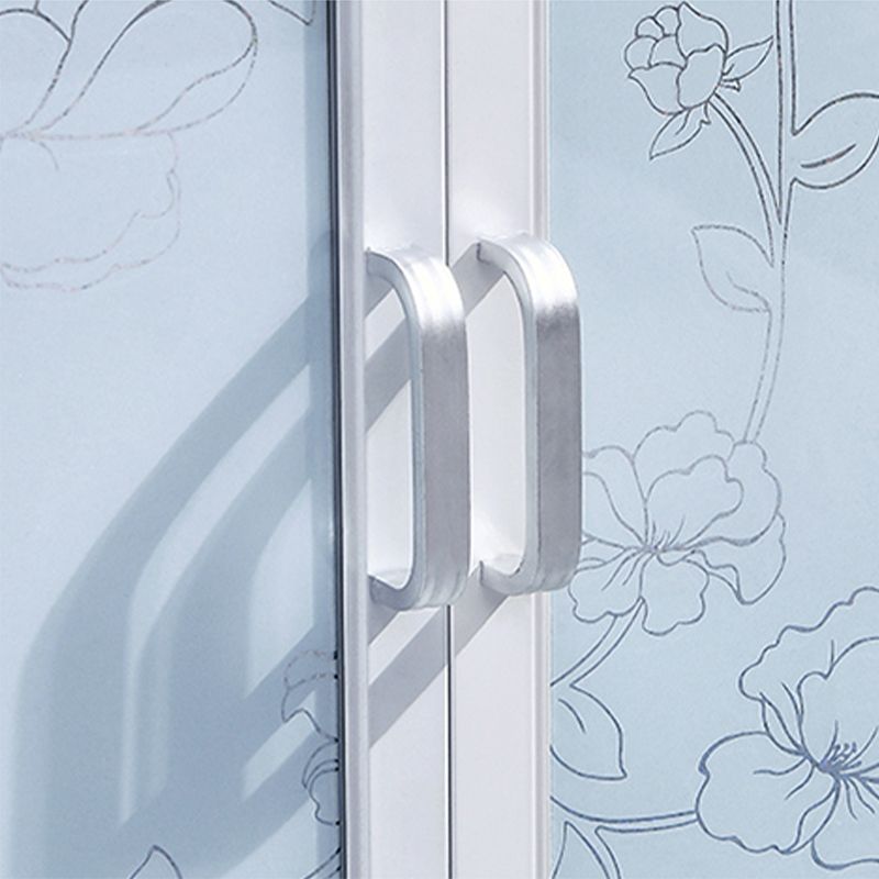 Tempered Glass Buffet Server 60-inch Height White Metal Frame Kitchen Server Clearhalo 'buffet_sideboard' 'Buffets & Sideboards' 'furn' 'furn_buffet_sideboard' 'Furniture' 'Kitchen & Dining Furniture' 1200x1200_a75ef79f-2cc1-424a-908e-4c4917921f8e