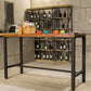 Metal Bar Table Rectangular Wood Top Bistro Pub Table with Trestle Base Clearhalo 'Bar Furniture' 'Bar Tables' 'bar_tables' 'furn' 'furn_bar_tables' 'Furniture' 'Kitchen & Dining Furniture' 1200x1200_a75f8d12-4f5b-4cf2-8812-b52575ed7cfa