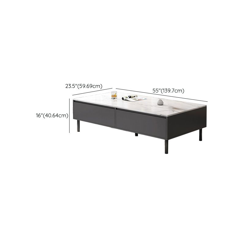 Rectangle Single Coffee Table Four Legs Coffee Table with Storage Clearhalo 'Coffee & Accent Tables' 'Coffee Tables' 'coffee_tables' 'furn' 'furn_coffee_tables' 'Furniture' 'Living Room Furniture' 1200x1200_a75ff7f5-3bff-431c-909e-573168befb2e