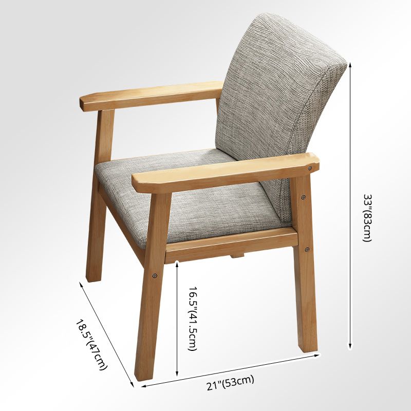 Contemporary Wood Squar Dining Chair Fabric Dining Side Chair for Kitchen Clearhalo ' kitchen&dining_furn' 'Dining Chairs' 'Dining Tables & Seating' 'dining_chair' 'Furniture' 'furniture_dining_chair' 'Kitchen & Dining Furniture' 'kitchen' 1200x1200_a7608921-f8ec-410f-8a90-80a6925fda91