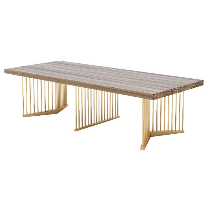 Scrivania rettangolare moderna scrivania naturale da ufficio con gambe metalliche