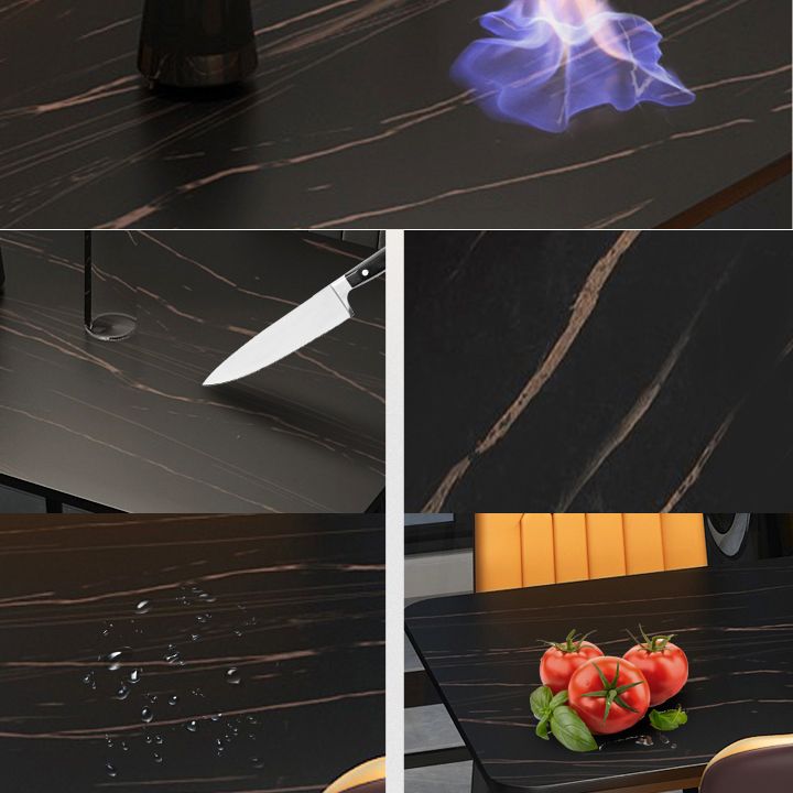 Rectangle Contemporary Sintered Stone Dining Room Set with 4 Legs Table Dining Table Sets Clearhalo 'Dining Room Sets' 'Dining Tables & Seating' 'dining_room_set' 'furn' 'furn_dining_room_set' 'Furniture' 'furniture_dining_room_set' 'Kitchen & Dining Furniture' 'kitchen&dining_furn' 'kitchen' 1200x1200_a760ecc0-0602-4c8d-9e9d-6fc4d186f0c2