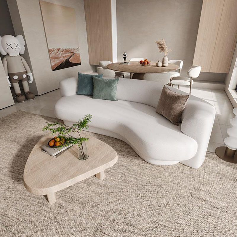 Contemporary Sofa Solid Color Curved Loveseat for Bonus Room Clearhalo 'furn' 'furn_sofas' 'Furniture' 'Living Room Furniture' 'Sofa' 'sofas' 1200x1200_a7613134-f25f-49ce-a4e4-704dde5831c2