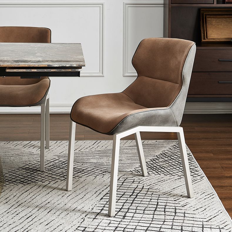 Nordic Cushioned Dining Chair 32"H Wingback Parsons Chair with Metal Base for Restaurant Clearhalo ' kitchen&dining_furn' 'Dining Chairs' 'Dining Tables & Seating' 'dining_chair' 'furn' 'furn_dining_chair' 'Furniture' 'furniture_dining_chair' 'Kitchen & Dining Furniture' 'kitchen' 1200x1200_a76173a2-9131-4a45-b7bc-1771b42c638a