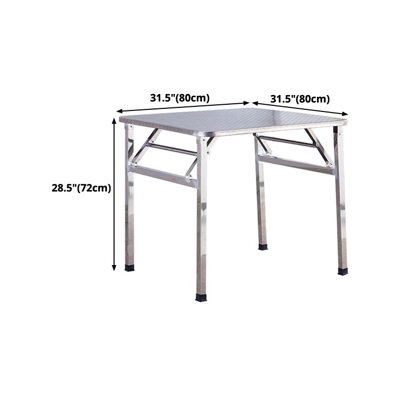 Industrial Style Dining Table Square Stainless Steel Folding Dining Table for Home Use Clearhalo 'Dining Tables & Seating' 'Dining Tables' 'dining_table' 'furn' 'furn_dining_table' 'Furniture' 'Kitchen & Dining Furniture' 1200x1200_a761fe71-613b-4b1b-bae0-72de433648c1