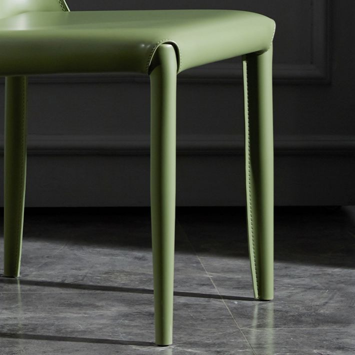 Solid Back Armless Dining Chairs Indoor Leather Side Chairs with Metal Legs Clearhalo ' kitchen&dining_furn' 'Dining Chairs' 'Dining Tables & Seating' 'dining_chair' 'furn' 'furn_dining_chair' 'Furniture' 'furniture_dining_chair' 'Kitchen & Dining Furniture' 'kitchen' 1200x1200_a7639e60-68f0-4b68-9ecc-4985a844d14c