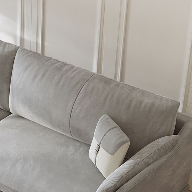 with Pillows Contemporary Sloped Arm Standard Settee Couch in Grey Clearhalo 'furn' 'furn_sofas' 'Furniture' 'Living Room Furniture' 'Sofa' 'sofas' 1200x1200_a764f50d-8a16-46d2-9f3b-43fdd1387000